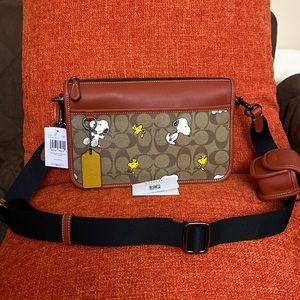 NWT Coach X Peanuts Heritage Convertible Crossbody In Signature Canvas